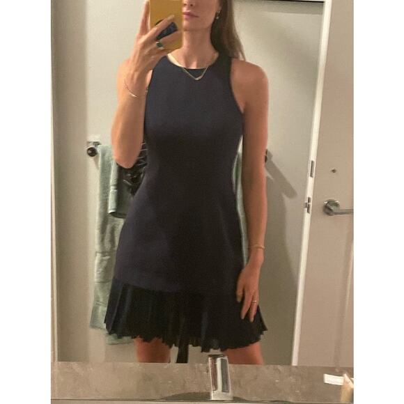 CINQ A SEPT Navy Sleeveless Crewneck Pleated Hemline Catriona Dress size 4 - Picture 13 of 13